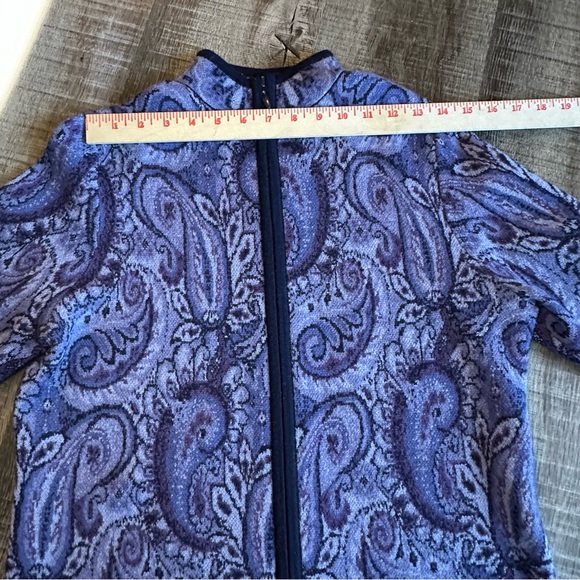 Pendleton Cardigan Women’s‎ Size MP Purple Paisley Merino Wool Full Zip - Picture 6 of 11